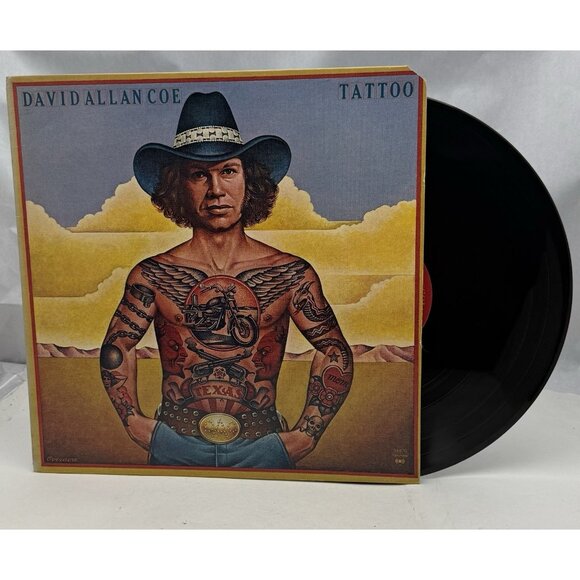 1977 David Allan Coe Tattoo Record Vinyl 33 RPM 12